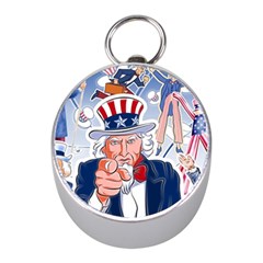 United States Of America Celebration Of Independence Day Uncle Sam Mini Silver Compasses by Sapixe