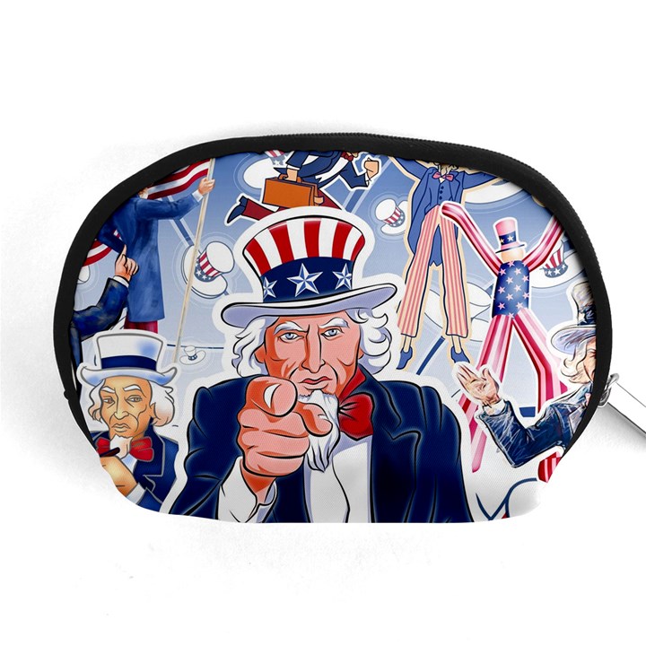 United States Of America Celebration Of Independence Day Uncle Sam Accessory Pouches (Medium) 