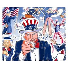 United States Of America Celebration Of Independence Day Uncle Sam Double Sided Flano Blanket (small)  by Sapixe