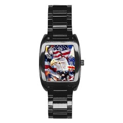 United States Of America Images Independence Day Stainless Steel Barrel Watch by Sapixe