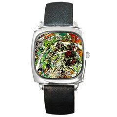 April   Birds Of Paradise 5 Square Metal Watch by bestdesignintheworld