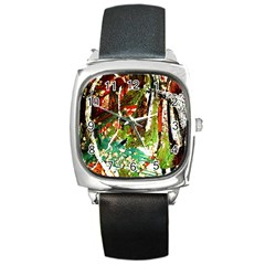 April   Birds Of Paradise Square Metal Watch by bestdesignintheworld