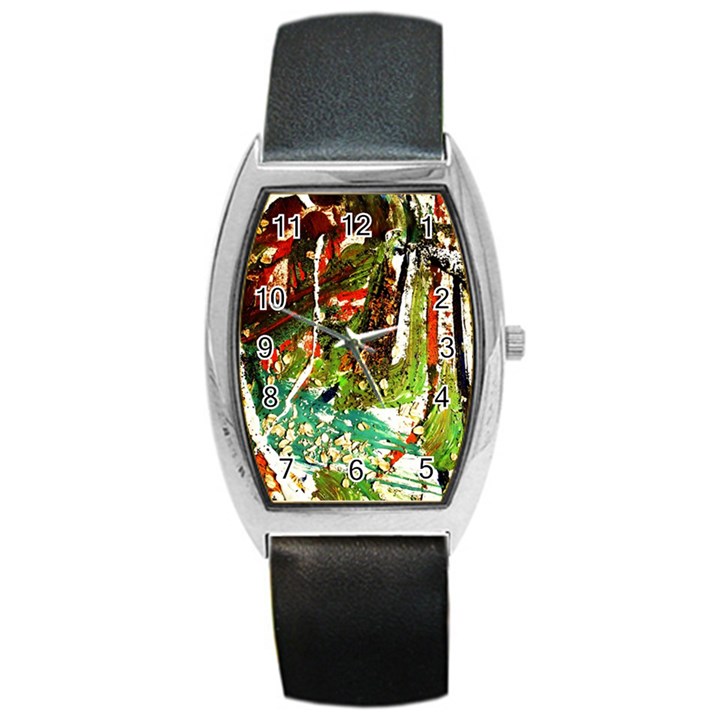 April   Birds Of Paradise Barrel Style Metal Watch