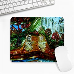 Royal Marine With Stone Lions Large Mousepads by bestdesignintheworld