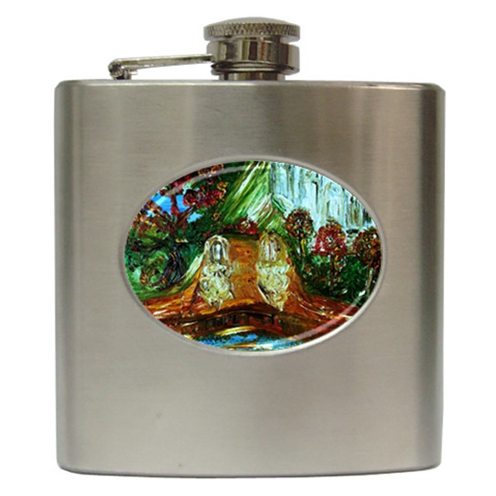 royal marine with stone lions Hip Flask (6 oz)