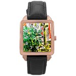 plant in the room  Rose Gold Leather Watch  Front