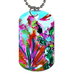 Desrt Blooming With Red Cactuses Dog Tag (two Sides) by bestdesignintheworld