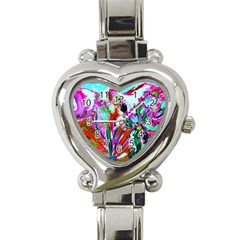 Desrt Blooming With Red Cactuses Heart Italian Charm Watch by bestdesignintheworld