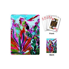 Desrt Blooming With Red Cactuses Playing Cards (mini)  by bestdesignintheworld