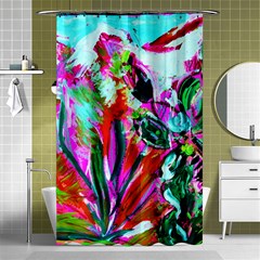 Desrt Blooming With Red Cactuses Shower Curtain 48  X 72  (small)  by bestdesignintheworld