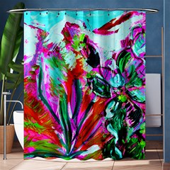 Desrt Blooming With Red Cactuses Shower Curtain 60  X 72  (medium)  by bestdesignintheworld