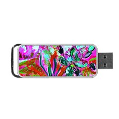 Desrt Blooming With Red Cactuses Portable Usb Flash (one Side) by bestdesignintheworld