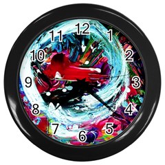 red aeroplane Wall Clocks (Black)