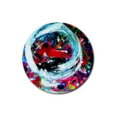 red aeroplane Rubber Round Coaster (4 pack) 