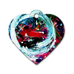 red aeroplane Dog Tag Heart (Two Sides)