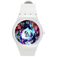 Funny House Round Plastic Sport Watch (m) by bestdesignintheworld