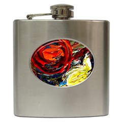 Red Sun In The Mountain Hip Flask (6 Oz) by bestdesignintheworld