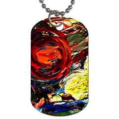 Red Sun In The Mountain Dog Tag (two Sides) by bestdesignintheworld