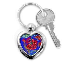 Red Poppies Key Chains (heart)  by bestdesignintheworld