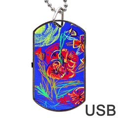 Red Poppies Dog Tag Usb Flash (two Sides) by bestdesignintheworld