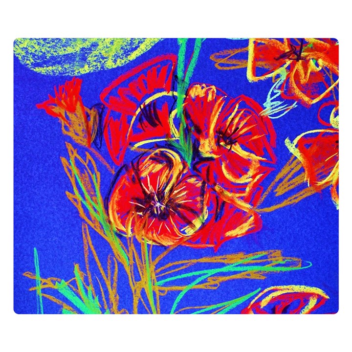 red poppies Double Sided Flano Blanket (Small) 