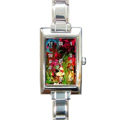 Sunset At The Footage Of Fudjiyama Rectangle Italian Charm Watch by bestdesignintheworld