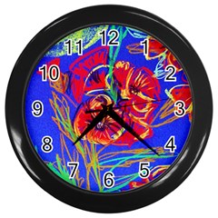 Dscf1376 -red Poppies Wall Clocks (black) by bestdesignintheworld