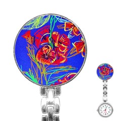 Dscf1376 -red Poppies Stainless Steel Nurses Watch by bestdesignintheworld