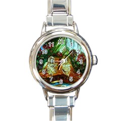 Dscf3179 - Royal Marine And Stone Lions Round Italian Charm Watch by bestdesignintheworld