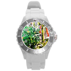 Dscf2188 -- Plant In The Room Round Plastic Sport Watch (l) by bestdesignintheworld