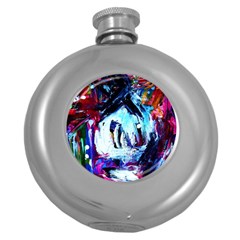 Dscf2355 - Red Airplane Round Hip Flask (5 Oz) by bestdesignintheworld