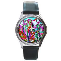 Dscf1472   Copy - Blooming Desert With Red Cactuses Round Metal Watch by bestdesignintheworld