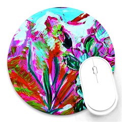 Dscf1472   Copy - Blooming Desert With Red Cactuses Round Mousepads by bestdesignintheworld