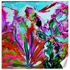 Dscf1472   Copy - Blooming Desert With Red Cactuses Canvas 12  X 12   by bestdesignintheworld