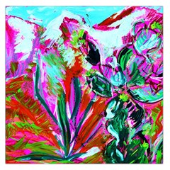 Dscf1472   Copy - Blooming Desert With Red Cactuses Large Satin Scarf (square) by bestdesignintheworld