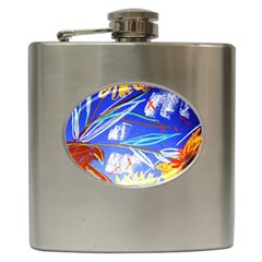 Dscf1385 - sunflowers in ceramic jur Hip Flask (6 oz)