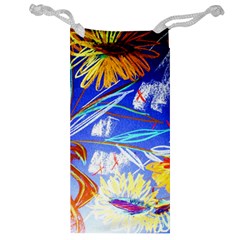 Dscf1385 - Sunflowers In Ceramic Jur Jewelry Bag by bestdesignintheworld