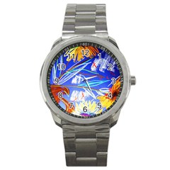 Dscf1385 - Sunflowers In Ceramic Jur Sport Metal Watch by bestdesignintheworld