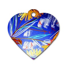 Dscf1385 - Sunflowers In Ceramic Jur Dog Tag Heart (one Side) by bestdesignintheworld