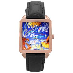 Dscf1385 - Sunflowers In Ceramic Jur Rose Gold Leather Watch  by bestdesignintheworld