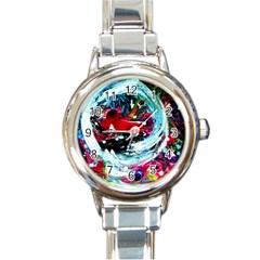 Dscf2356 - Red Aierplane Round Italian Charm Watch by bestdesignintheworld