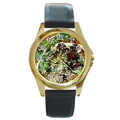 April   Birds Of Paradise 5 Round Gold Metal Watch by bestdesignintheworld