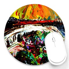 Dscf2599 - Moon In Carribean Round Mousepads by bestdesignintheworld