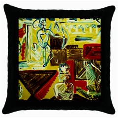 Dscf1482 - Ancient Geomenty Throw Pillow Case (black) by bestdesignintheworld