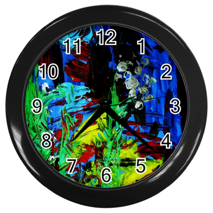 Dscf2472 - perfect night for samurai Wall Clocks (Black)