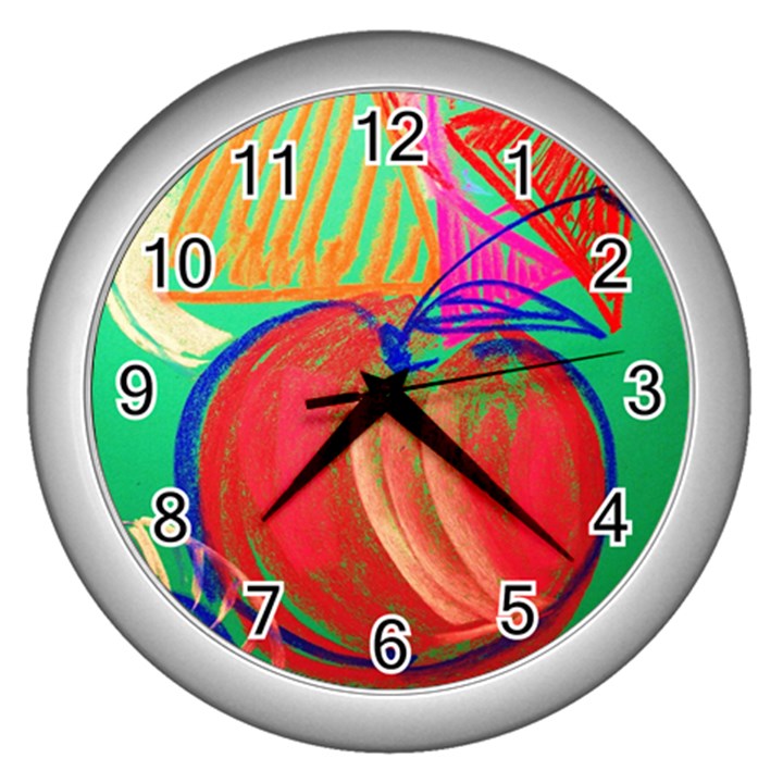 Dscf1425 (1) - fruits and geometry-2 Wall Clocks (Silver) 