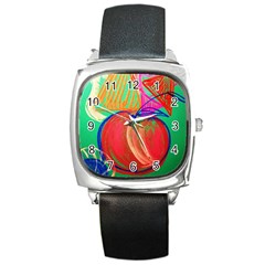 Dscf1425 (1) - Fruits And Geometry-2 Square Metal Watch by bestdesignintheworld