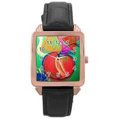 Dscf1425 (1) - Fruits And Geometry-2 Rose Gold Leather Watch  by bestdesignintheworld