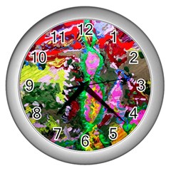 Dscf1239 - Desert In A Bloom Wall Clocks (silver)  by bestdesignintheworld