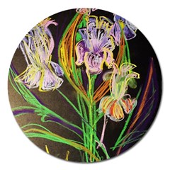 Dscf1378 - Irises On The Black Magnet 5  (round) by bestdesignintheworld